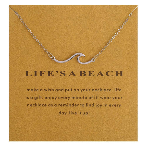 LANG XUAN Friendship Anchor Necklace Good Luck Butterfly Pendant Chain Necklace with Message Card Gift Card for Women Girl