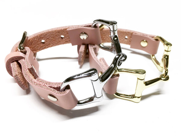 Soft Pink Leather Horse Bit Bracelet S1492 | Ideana
