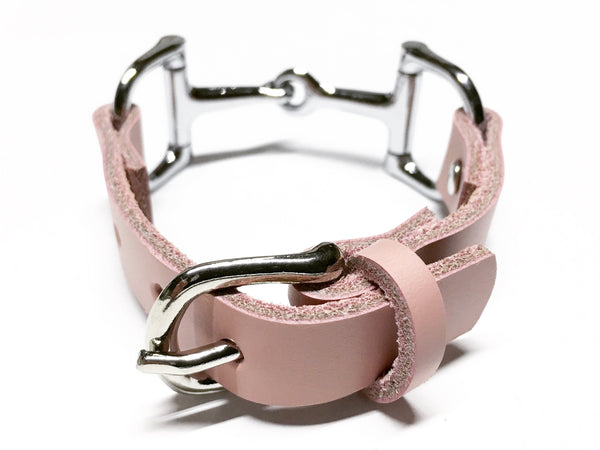 Soft Pink Leather Horse Bit Bracelet S1493 | Ideana