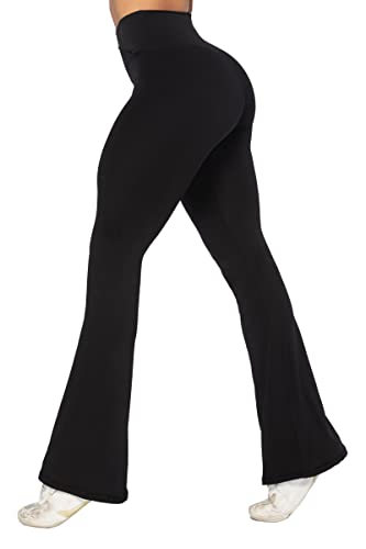 Sunzel Flare Leggings, Crossover Yoga Pants with Tummy Control, High W –