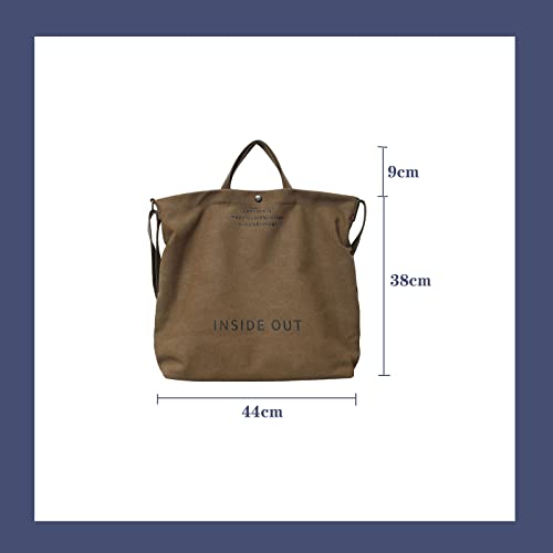 Women Canvas Tote Handbags Casual Shoulder Work Bag Crossbody Top Handle Bag Cross-body Handbags (Coffee,One Size)