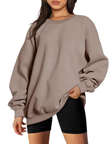 Oversized Quarter Zip Sweatshirt for Women Fleece O-Neck Pullover Tops  Boyfriend Style Comfy Sweater Fall Fashion 2023