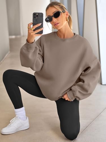 Cethrio Plain Pullover Sweatshirts for Women 2023 Fall Fashion
