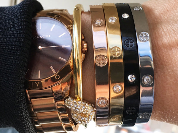 Crystal Cuff Bangle Bracelet S1460 | Ideana