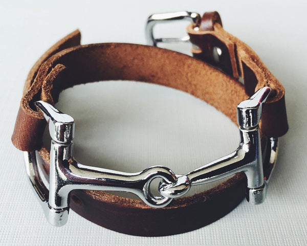 Double Wrap Horse Bit Bracelet B3427 | Ideana