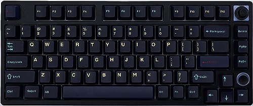 KEYMECHER 75% Mechanical Keyboard, RGB Backlit Hotswap Wireless Keyboard Support Bluetooth, 2.4G and Wire Connection, Mechanical Gaming Keyboard with Ganss Silver Switches, PBT Keycaps and Volume Knob