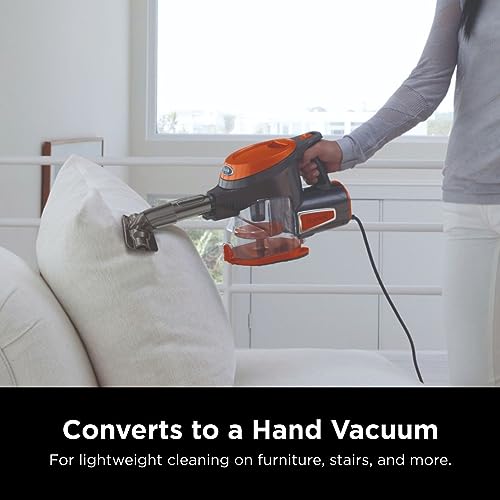 Shark HV301 Rocket Ultra-Light Corded Bagless Vacuum for Carpet and Hard Floor Cleaning with Swivel Steering, Gray/Orange