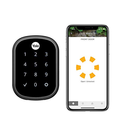 Yale Assure SL Deadbolt Smart Lock, Black Suede Keyless Entry Door Lock with Wi-Fi Connected Touchscreen for Front or Back Door, ‎YRD256-CBA-BSP