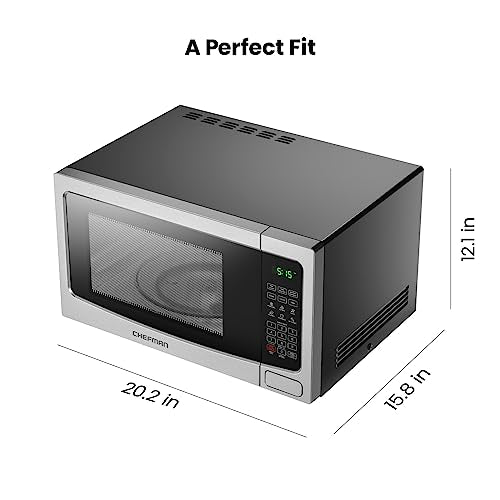 Chefman Countertop Microwave Oven 1.1 Cu. Ft. Digital Stainless Steel