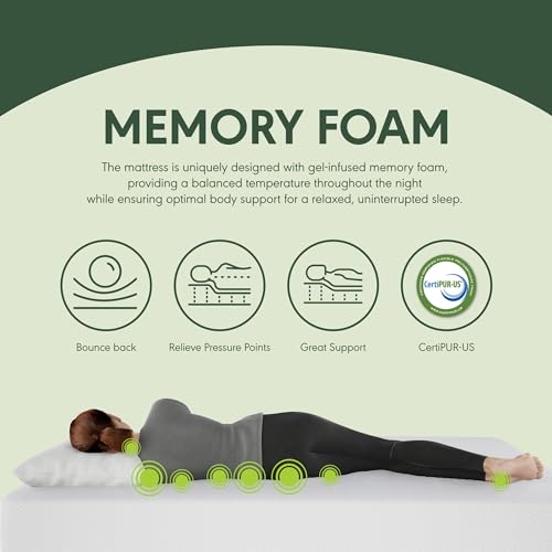 Furinno Tidur Cooling Gel Memory Foam Mattress, 12 Inch, Twin XL Ideana