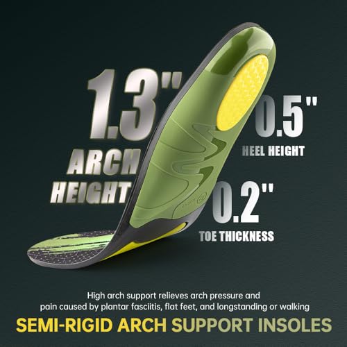 VALSOLE 220+ lbs Plantar Fasciitis High Arch Support Insoles Men Women - Orthotic Shoe Inserts for Flat Feet - Metatarsalgia - Heel Pain - Boot Work Shoe Insole - Standing All Day Heavy Duty Support
