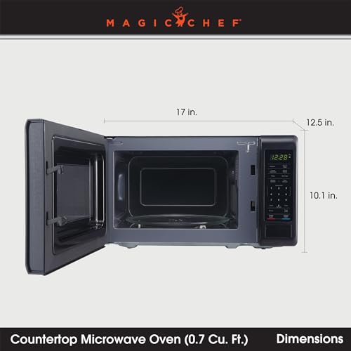 Magic Chef MC77MB Countertop Microwave Oven, Small Microwave for Compa