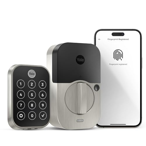 Yale Assure Lock 2 Touch Deadbolt, Satin Nickel Smart Keyless Entry Door Lock with Wi-Fi Connected Touch Keypad and Fingerprint Scanner, YRD450-F-WF1-619