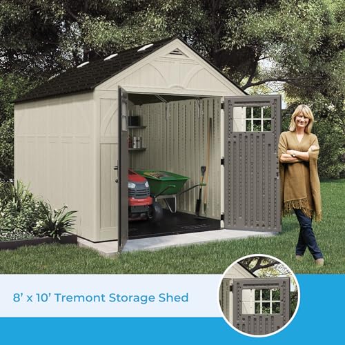 Suncast 8' x 10' Heavy-Duty Resin Tremont Storage Shed, Sand – Ideana