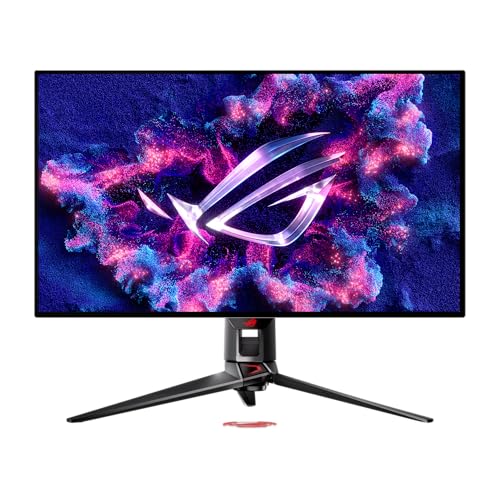 ASUS ROG Swift 32” 4K OLED Gaming Monitor (PG32UCDP) - WOLED, Dual Mode (4K 240Hz, FHD 480Hz), 0.03ms, G-SYNC Compatible, Custom Heatsink, AI Gaming, 99% DCI-P3,True 10-bit, USB-C 90W, 3yr Warranty