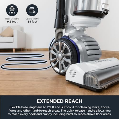 Eureka FloorRover Bagless Upright Pet Vacuum Cleaner, Suctionseal, Swivel Steering for Carpet and Hard Floor