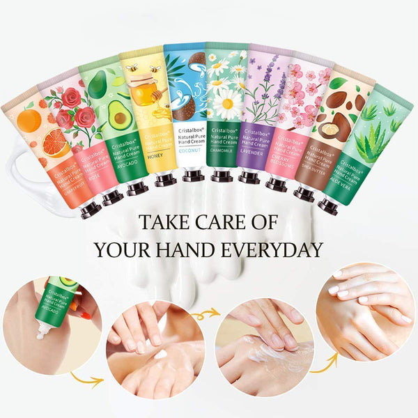 CRISTALBOX 28 Pack Hand Cream Gift Set-Mothers Day Gifts Teacher Appreciation Gifts,Nurse Week Gifts,Scented Hand Lotion for Dry Cracked Hands,Travel Size Lotion Mini Hand Lotion Bulk Gifts for Women