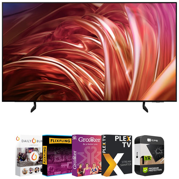 SAMSUNG QN65S85DAEXZA 65 Inch OLED 4K Smart TV 2024 Bundle with Tech Smart USA Premiere Movies Streaming 2020 Digital Download Card for PC and 1 YR CPS Enhanced Protection Pack