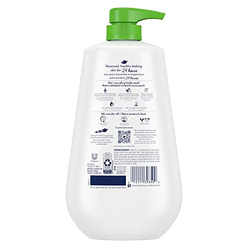 Dove Body Wash with Pump Refreshing Cucumber and Green Tea Refreshes Skin Cleanser That Effectively Washes Away Bacteria While Nourishing Your Skin 30.6 Fl oz(Pack of 3)