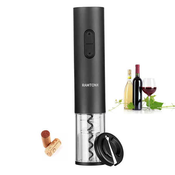 Electric Wine Bottle Opener, Wine Opener Corkscrew Key Set with Foil Cutter,Automatic Reusable Easy Carry Black Wine Opener Gift for Waiter Women in Home Kitchen Party Bar Outdoor