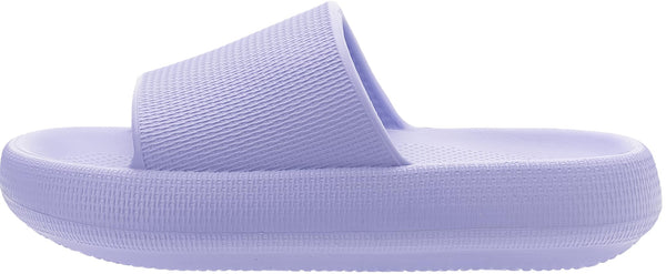 BRONAX Slides for Women Lavender Pillow Slippers Summer House Home Shoes for Ladies Female Sandals Non-Slip Size 7Comfy Cushioned Thick Sole 37-38 Light Purple