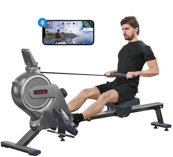 Dripex Magnetic Rowing Machine for Home Use, Super Silent Indoor Bluet ...