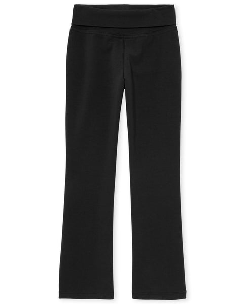 The Children's Place girls Uniform Active Foldover Waist Pants, Black Single, Medium US