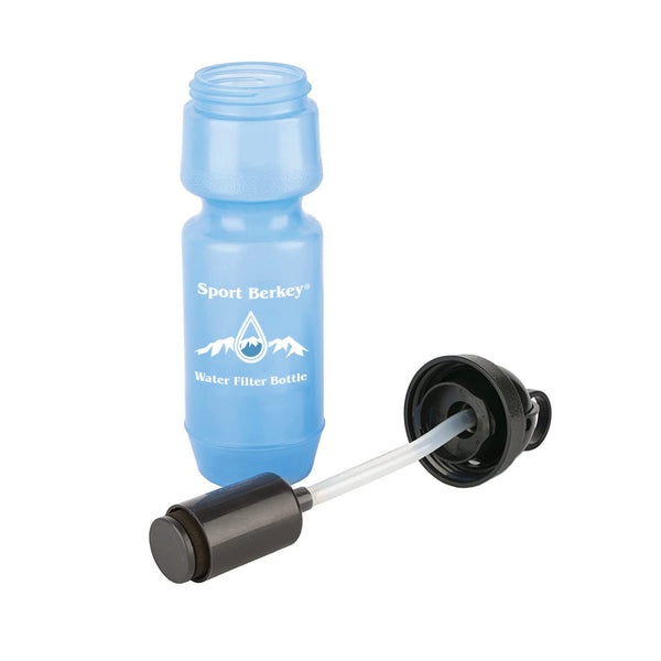 Go Berkey Water Filter Kit with 1 Qt. Berkey Gravity Fed Water Filter System, Berkey Sport Bottle and Black Berkey Primer