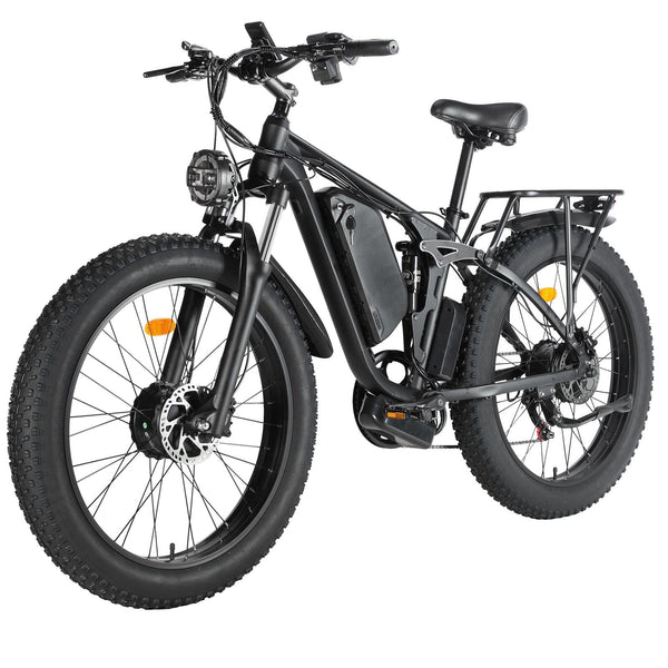 Electric Bike for Adults, Powerful 2000W Dual Motor 35 MPH 48V 22.4Ah 7 Speed AWD Ebike, Electric Mountain Bicycle with 26" Fat Tire MTB,Dual Hydraulic Full Suspension ebike V3 pro