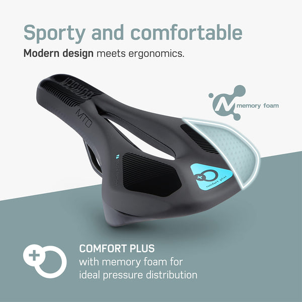 Borgen Bike Seat Men and Women Ergonomic with Memory Foam and Gel - Bike Saddle Comfortable for Long Tours - Suitable for City, Trekking, MTB, Road Bike and e-Bike