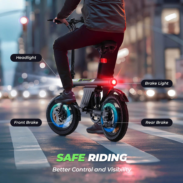 isinwheel U1 Electric Bike for Adults Black+ Black Ideana