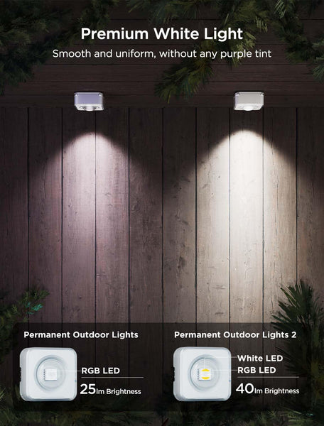 Govee Permanent Outdoor Lights 2, 100ft RGBIC Outdoor Lights with 72 LED Lights, IP67 Waterproof, 100 Scene Modes with 40lm White for Halloween Decor, Works with Alexa, Google Assistant, White Version