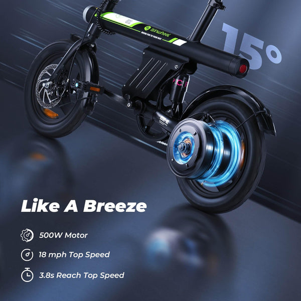 isinwheel U1 Electric Bike for Adults Black+ Black Ideana