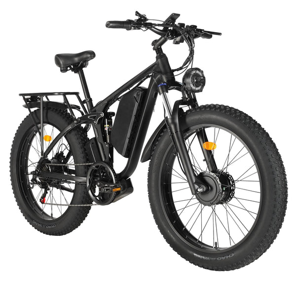 Electric Bike for Adults, Powerful 2000W Dual Motor 35 MPH 48V 22.4Ah 7 Speed AWD Ebike, Electric Mountain Bicycle with 26" Fat Tire MTB,Dual Hydraulic Full Suspension ebike V3 pro