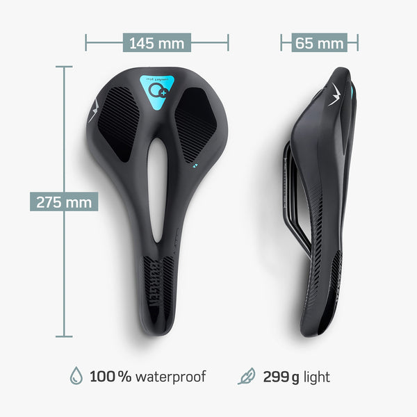 Borgen Bike Seat Men and Women Ergonomic with Memory Foam and Gel - Bike Saddle Comfortable for Long Tours - Suitable for City, Trekking, MTB, Road Bike and e-Bike