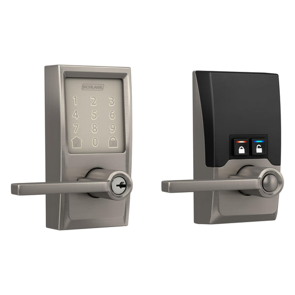 SCHLAGE FE789WBCEN619LAT Encode Century WiFi Latitude Lever Smart Keyless Entry Touchscreen Door Lock, Satin Nickel