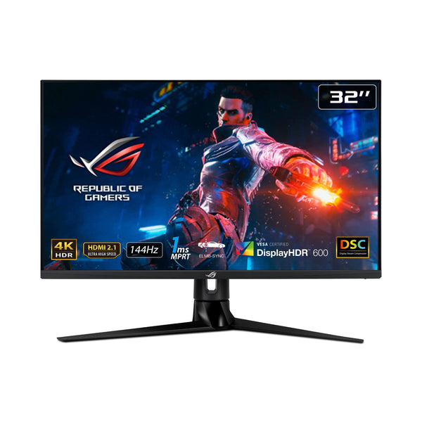 ASUS ROG Swift PG32UQR 32” 4K HDR 144Hz DSC HDMI 2.1 Gaming Monitor - UHD (3840 x 2160), IPS, 1ms, G-SYNC Compatible, Extreme Low Motion Blur Sync, Eye Care, DisplayPort, USB, DisplayHDR 600,BLACK