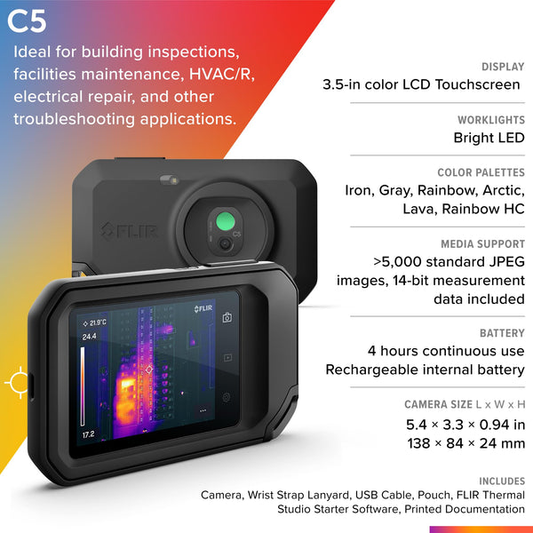 FLIR C5 Compact Thermal Imaging Camera with Wifi: High Resolution Infr ...