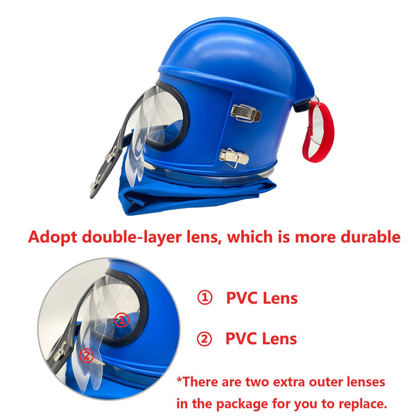 Sandblaster Helmet Safe Air Feed Sandblast Helmet with Shoulder Protec
