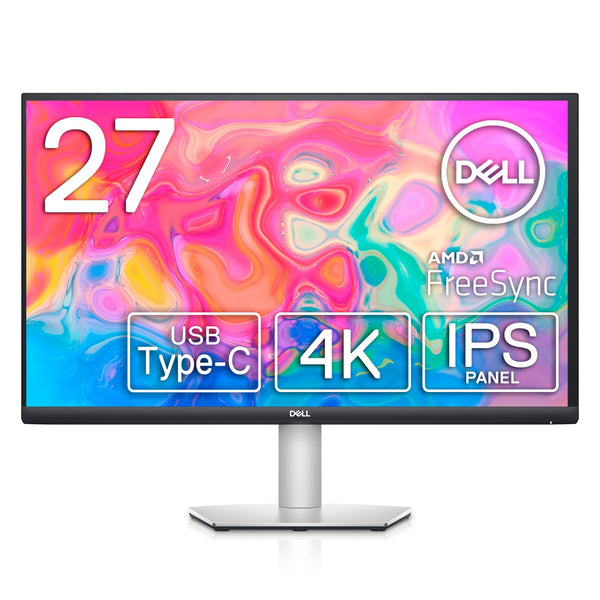 Dell S2722QC 27-inch 4K USB-C Monitor - UHD (3840 x 2160) Display, 60Hz Refresh Rate, 8MS Grey-to-Grey Response Time (Normal Mode), Built-in Dual 3W Speakers, 1.07 Billion Colors Platinum Silver