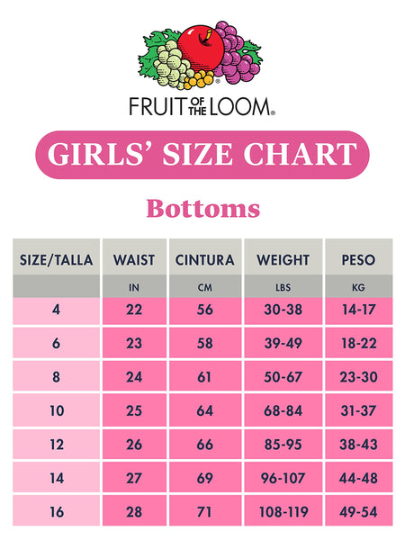 Fruit of the Loom Girls' Tag Free Cotton Brief Underwear Multipacks, B ...