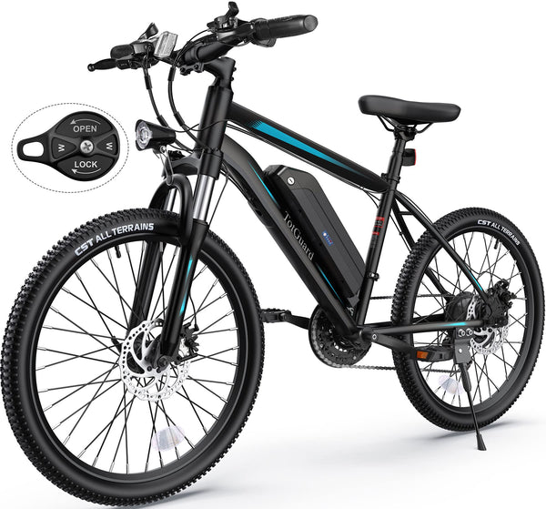TotGuard Adult Electric Mountain Bike, 350W Motor, 36V 374.4Ah Lithium-Ion Battery, 26" Aluminum Alloy Frame, 21-Speed Shimano Transmission, Front Suspension, Dual Disc Brakes, 4 Working Modes