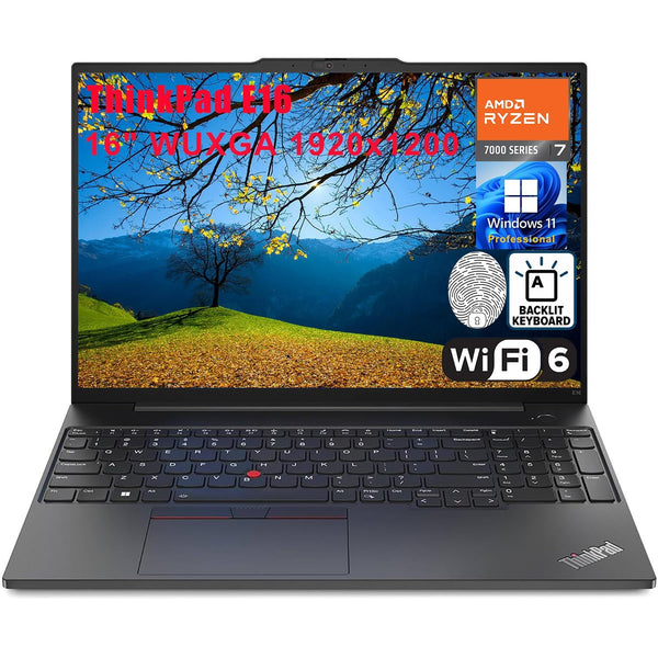 Lenovo ThinkPad E16 16" FHD+ Business Laptop Computer, AMD Octa-Core Ryzen 7 7730U (Beat i7-1355U), 40GB DDR4 RAM, 1TB PCIe SSD, WiFi 6, Backlit Keyboard, Fingerprint Reader, Windows 11 Pro, AZ-XUT