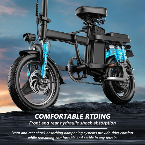 Askgo F9 Electric Bike 500w Motor 14 Tire Folding Mini Ebikes For A