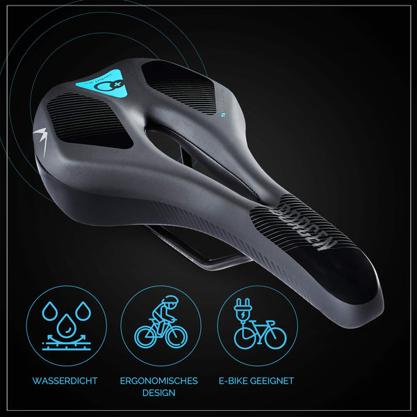 Borgen Bike Seat Men and Women Ergonomic with Memory Foam and Gel - Bike Saddle Comfortable for Long Tours - Suitable for City, Trekking, MTB, Road Bike and e-Bike