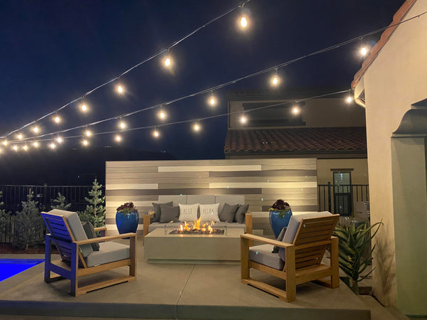 Brightech Ambience Pro - Waterproof LED Outdoor String Lights - Hanging, Dimmable 2W Vintage Edison Bulbs - 48 Ft Commercial Grade Patio Lights Create Cafe Ambience In Your Backyard