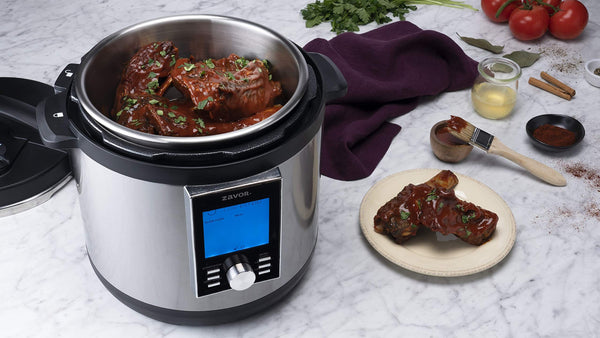 Zavor LUX LCD 8 Quart Programmable Electric Multi-Cooker: Pressure Cooker, Slow Cooker, Rice Cooker, Yogurt Maker, Steamer and More - Stainless Steel (ZSELL03)