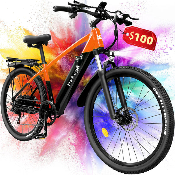 Dakeya 27.5" Electric Bike for Adults, 750W Peak 1200W 30Mph Electric Mountain Bike with Removable 12.8Ah 48V Battery,Electric Bicycle with 7 Speed Gears, Full Suspension Ebike