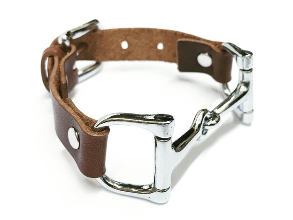 Handcrafted Leather Horse Snaffle Bit Bracelet B1552 | Ideana