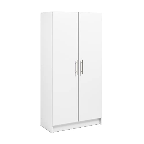Prepac Elite 32" Storage Cabinet, White Storage Cabinet, Bathroom Cabinet, Pantry Cabinet with 3 Shelves 16" D x 32" W x 65" H, WES-3264
